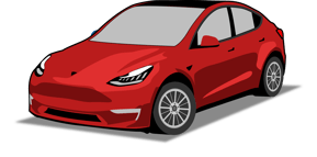 red tesla art