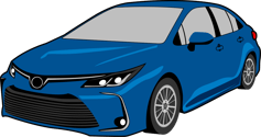 blue toyota corolla art