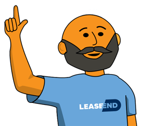 person with Lease End pointing upward