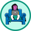 person on couch with computer